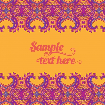 Floral paisley frame, vector artのイラスト素材