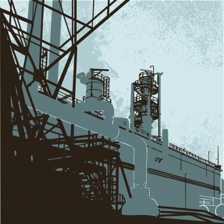 Industrial Buildings. Vector illustration of plant or factory. のイラスト素材
