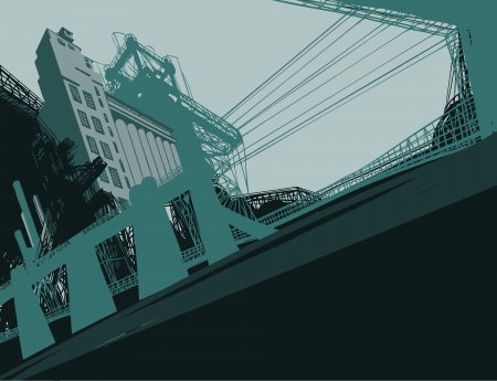 Industrial Buildings. Vector illustration of plant or factory. のイラスト素材