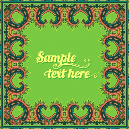 Floral paisley frame, vector artのイラスト素材