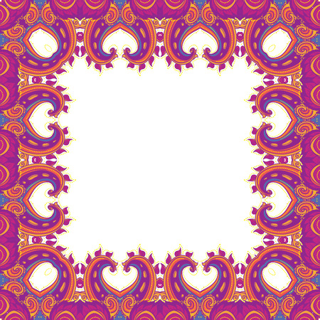 Floral paisley frame, vector artのイラスト素材