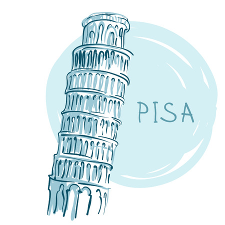 World famous landmark series: The Leaning Tower, Pisa, Italy, Europeのイラスト素材