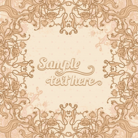 Vintage style background with flowers のイラスト素材