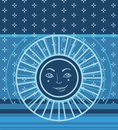 Vector seamless geometric pattern with sun symbolのイラスト素材