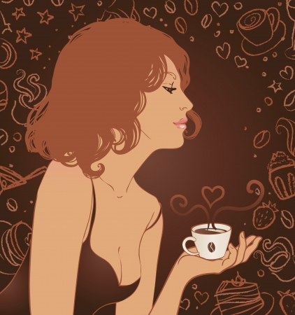 Coffee Girlのイラスト素材