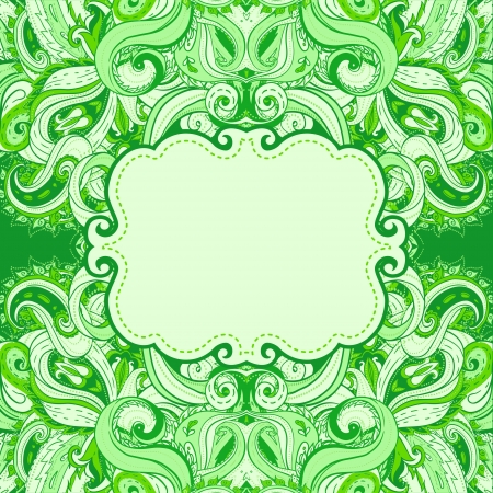 Ornamental floral paisley frameのイラスト素材