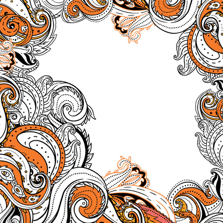 Floral paisley frame のイラスト素材