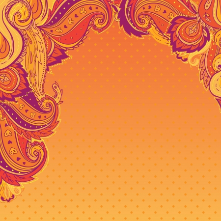 Ornamental floral paisley frameのイラスト素材