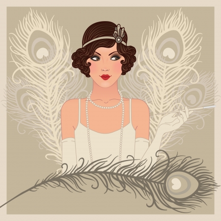 Flapper gitl series: Retro party invitation design のイラスト素材