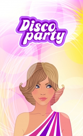 Disco party invitation design template (1970s)のイラスト素材