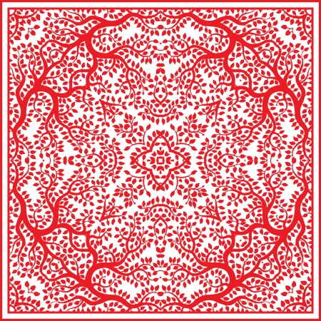Red beautiful vector tree pattern のイラスト素材