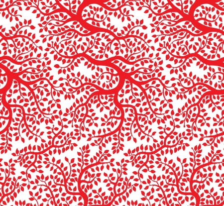 Red beautiful vector tree pattern のイラスト素材