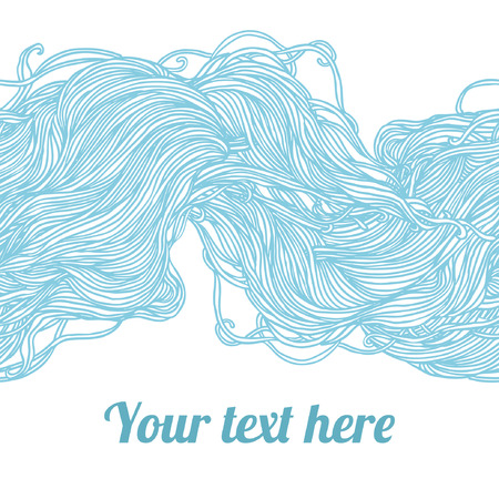 Abstract light blue hand-drawn pattern, waves background. Seamless pattern can be used for wallpaper, pattern fills, web page background, surface textures.のイラスト素材
