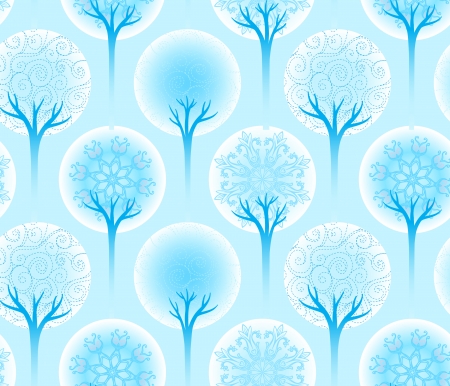 Seamless winter tree pattern vector illustration のイラスト素材
