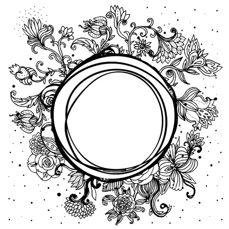 Vector floral frameのイラスト素材