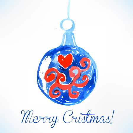 Christmas ball. Christmas decoration. Watercolor Christmas designのイラスト素材