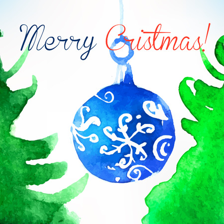 Christmas ball. Christmas decoration. Watercolor Christmas designのイラスト素材
