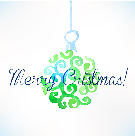 Christmas ball. Christmas decoration. Watercolor Christmas designのイラスト素材