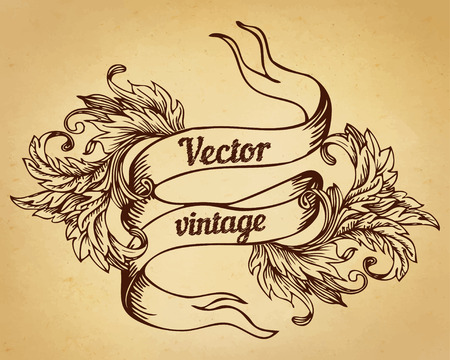 crest with vintage style design elements, use for frame, vector format very easy to edit, individual objectsのイラスト素材