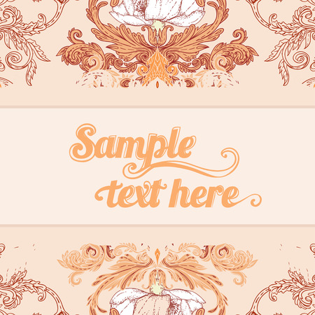 Seamless vintage background brown baroque patternのイラスト素材