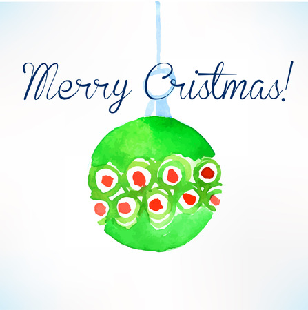 Christmas ball. Christmas decoration. Watercolor Christmas designのイラスト素材