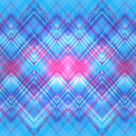 Ethnic zigzag pattern in retro colors, aztec style seamless vector backgroundのイラスト素材