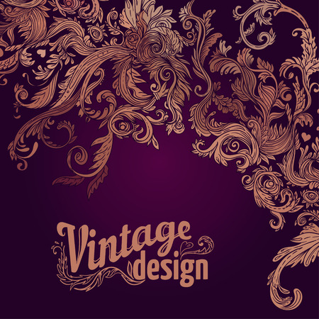 Seamless vintage background brown baroque patternのイラスト素材