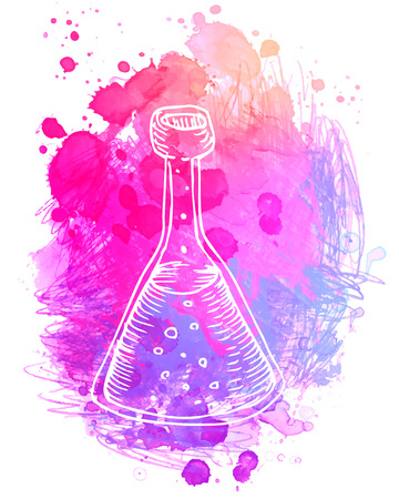 Back to school: Science learning symbols from bulb. Education concept. Vector illustration.のイラスト素材