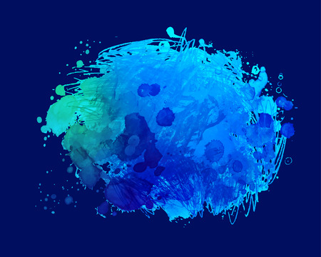 Abstract vector watercolor background isolated on black.のイラスト素材