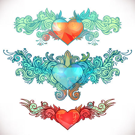 Vintage design elements set. Ribbons. Vector illustration.のイラスト素材