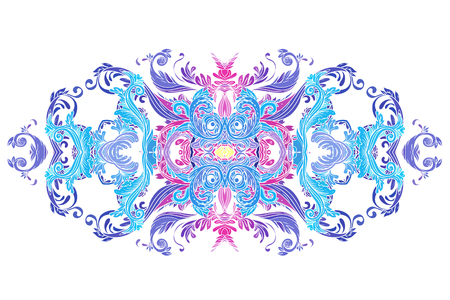 Vintage baroque Mandala. Beautiful vector round pattern. Hand drawn abstract background. Decorative retro banner isolated. Invitation, t-shirt print, wedding card, scrapbooking. Tattoo element.のイラスト素材