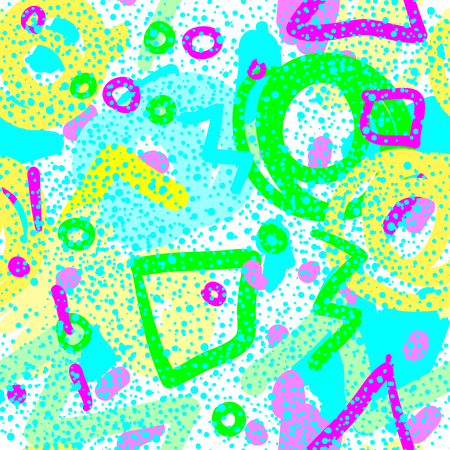 Retro vintage 80s or 90s fashion style abstract seamless pattern background. Good for textile fabric design, wrapping paper and website wallpapers. Vector illustration.のイラスト素材