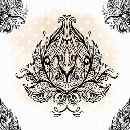 All seeing eye seamless pattern. Hand drawn vintage style background. Alchemy, spirituality, occultism, textiles art.のイラスト素材