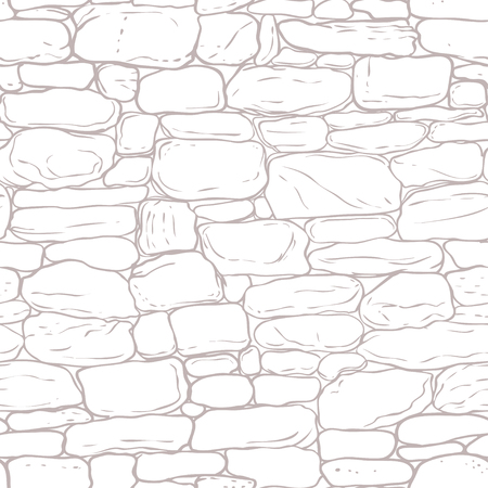 Vector hand-drawn texture of brick wall or sett (paving). Seamless pattern of paver.のイラスト素材