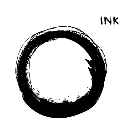 Set of hand drawn circles, vector design elements. Black and white simple abstract stains. Round trendy stylish texture. Hand drawn artwork for print and textiles, home decor, fashion fabrics.のイラスト素材