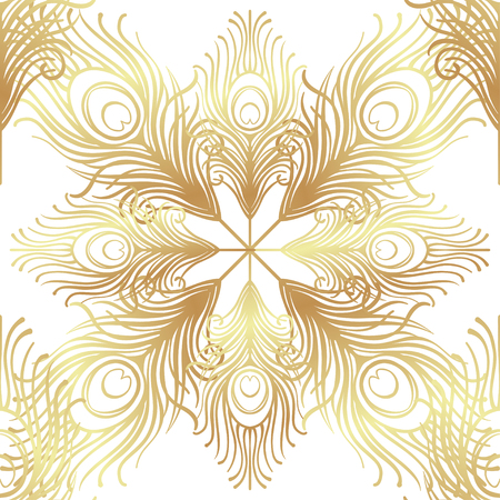 Art deco style geometric seamless pattern in black and gold. Vector illustration. Roaring 1920's design. Jazz era inspired . 20's. Vintage Fabric, textile, wrapping paper, wallpaper. Retro hand drawn.のイラスト素材