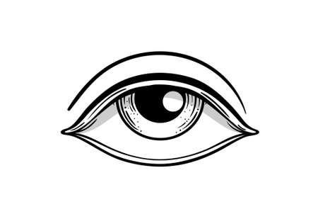 Blackwork tattoo flash. Eye of Providence. Masonic symbol. All seeing eye inside triangle pyramid. New World Order. Sacred geometry, religion, spirituality, occultism. Isolated vector illustration.のイラスト素材