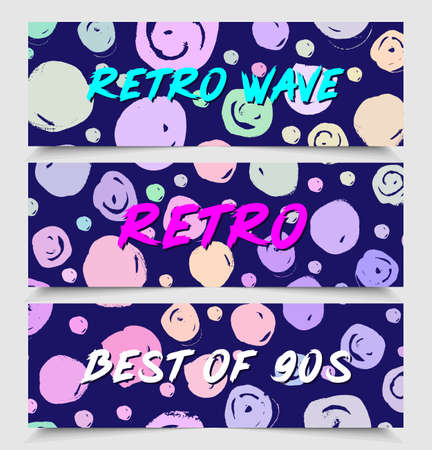 Retro Futurism flyer set. futuristic synth wave illustration. 80s Retro poster Background. Good design for poster, t-shirt print design and poster background. Futuristic illustrationのイラスト素材