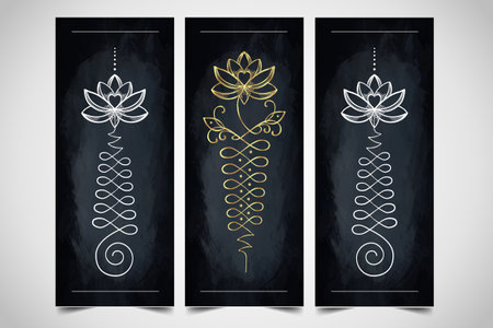Fortune teller, spiritual coach, mystic healer business card design template. Vector illustration. Unalomeのイラスト素材