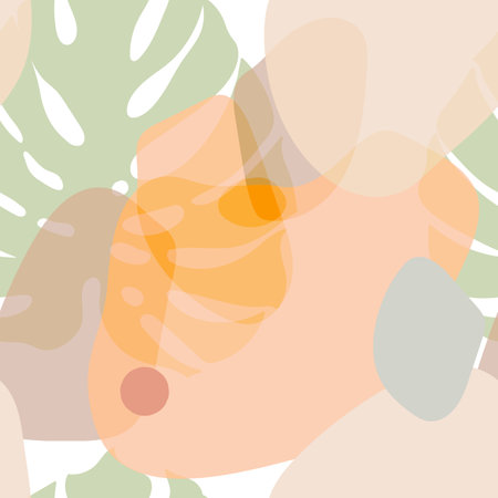Abstract seamless pattern in modern simple style. Tropical nature inspired. Design for wrapping...