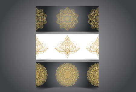 Magician, fortune teller or tarot reader card design template. Vector Illustration. Mysterious symbol over sacred geometry symbols. Alchemy, spirituality, occultism.のイラスト素材