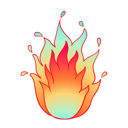 Fire flame icon vector illustration isolated on whiteのイラスト素材