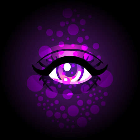 Eye of Providence. Masonic symbol. All seeing eye inside triangle pyramid. New World Order. Sacred geometry, religion, spirituality, occultism. Isolated vector illustration over black.のイラスト素材