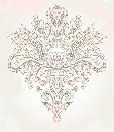 Vintage ornate element in baroque style. Seamless pattern. Wallpaper, textile design. Elegant floral ornament. Vector illustration.のイラスト素材