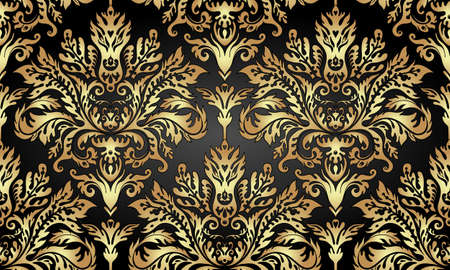 Vintage ornate background in baroque style. Seamless pattern. Wallpaper, textile design. Elegant floral ornament. Vector illustration.のイラスト素材