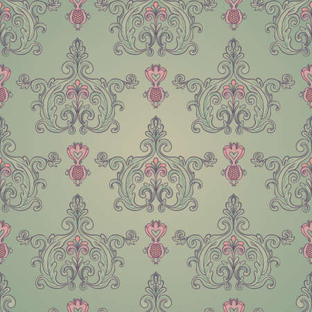 Floral vintage seamless pattern for retro wallpapers. Enchanted Vintage Flowers. Arts and Crafts movement inspired. Design for wrapping paper, wallpaper, fabrics and fashion clothes.のイラスト素材