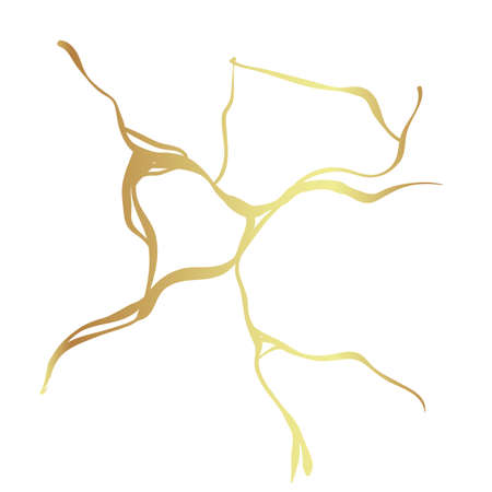 Kintsugi vector illustration. Japanese art, repairing broken pottery with gold. Luxury golden marble seamless texture. Crack and broken ground pattern for fabric print and wallpaper.のイラスト素材