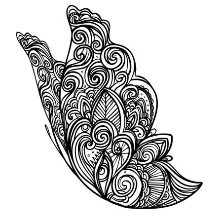 Hand drawn butterfly style inspired for t-shirt design or tattoo. Coloring book for kids and adults.のイラスト素材