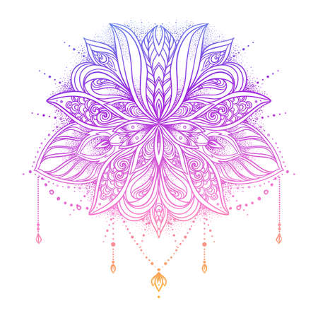 Sacred geometry symbol with all seeing eye in acid colors. Mystic, alchemy, occult concept. Design for indie music cover, t-shirt print, psychedelic poster, flyer. Astrology, esoteric, religion.のイラスト素材