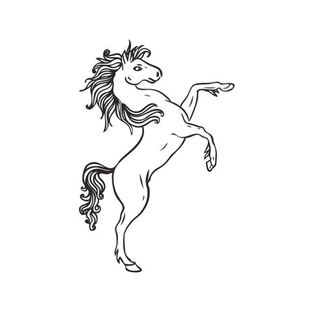Element for shields with Pegasus or Unicorn. Vector illustration isolated on whiteのイラスト素材